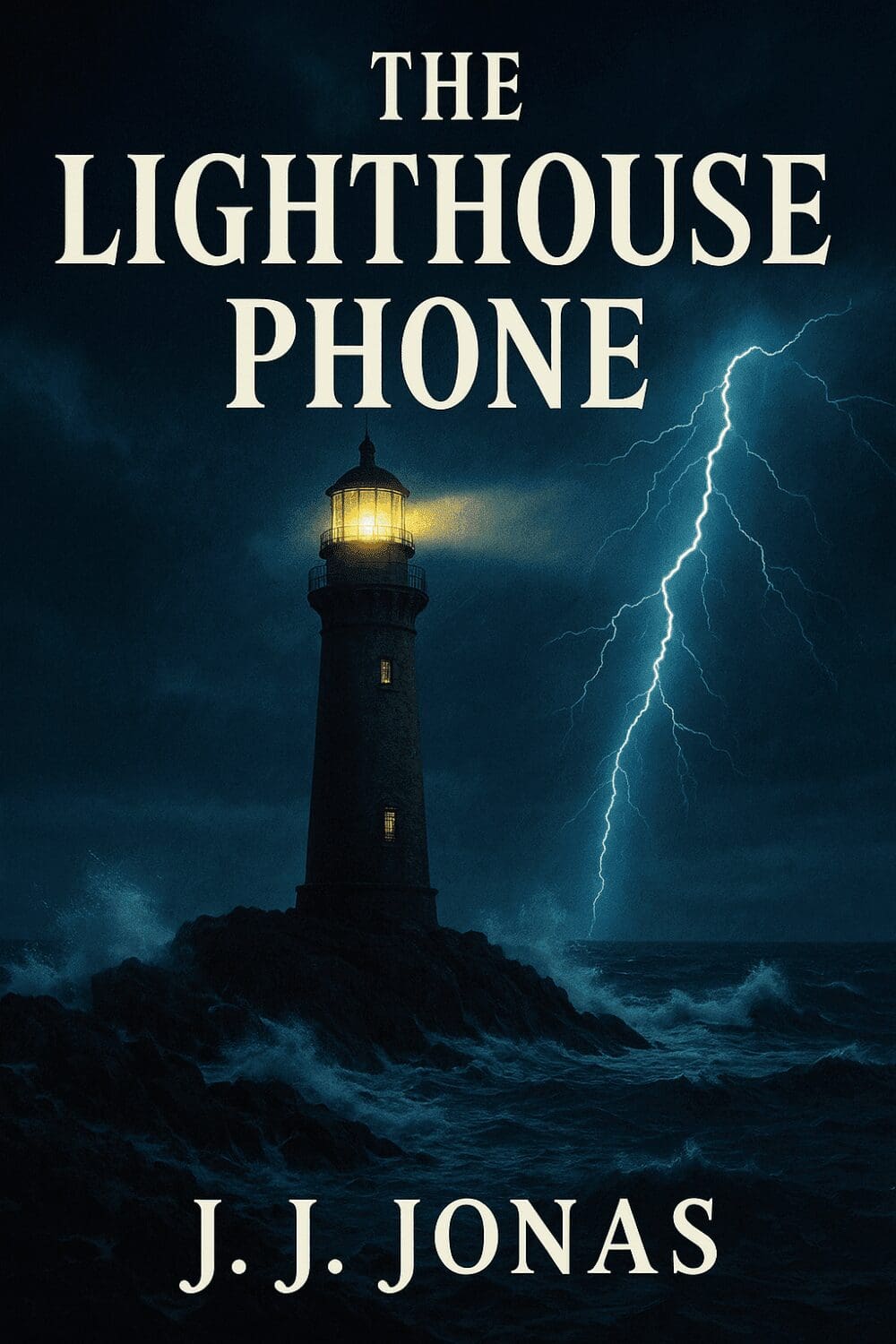 Lighthouse with lightning, "The Lighthouse Phone" cover.