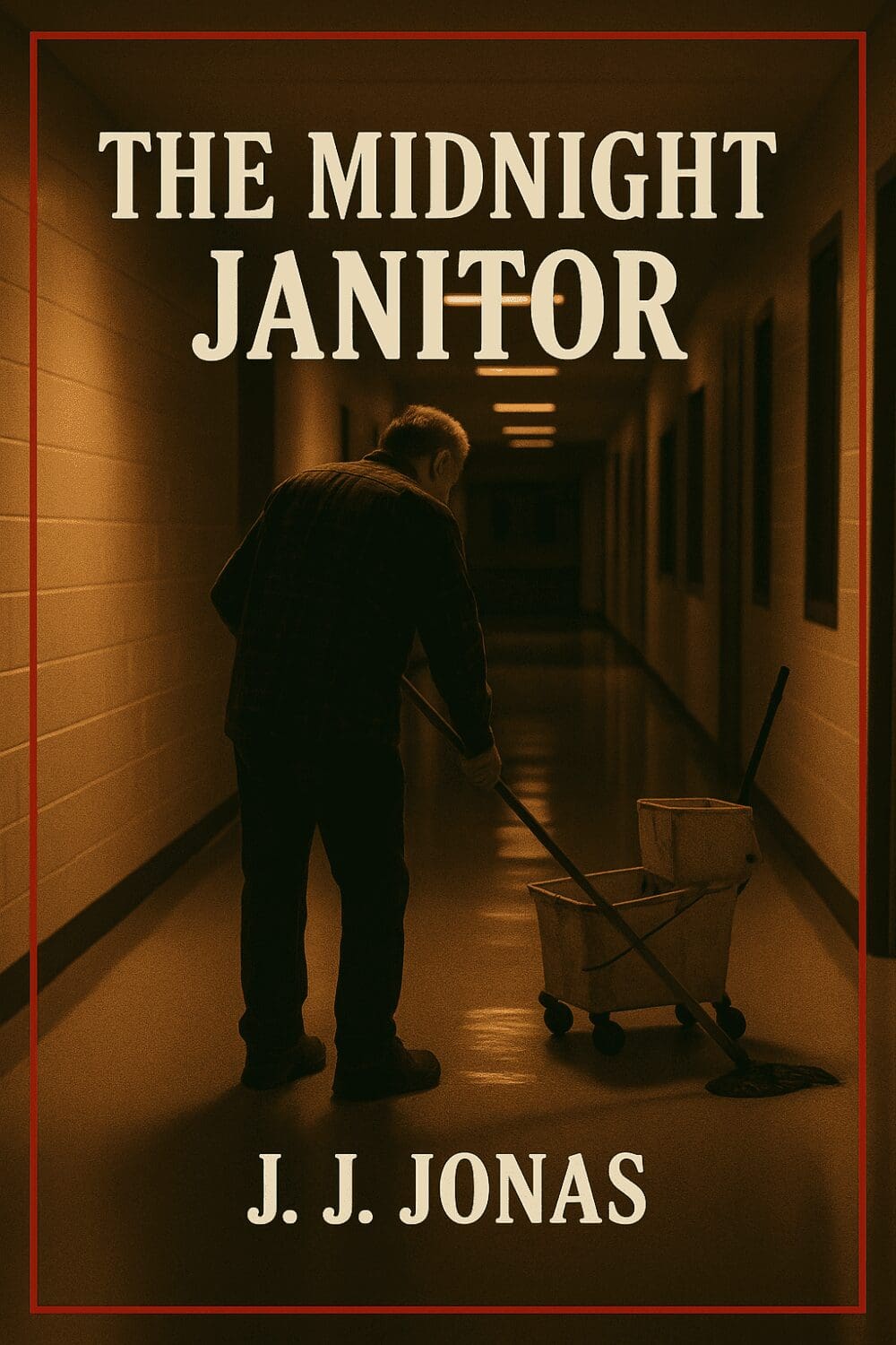 Man mopping hallway, "The Midnight Janitor" cover.
