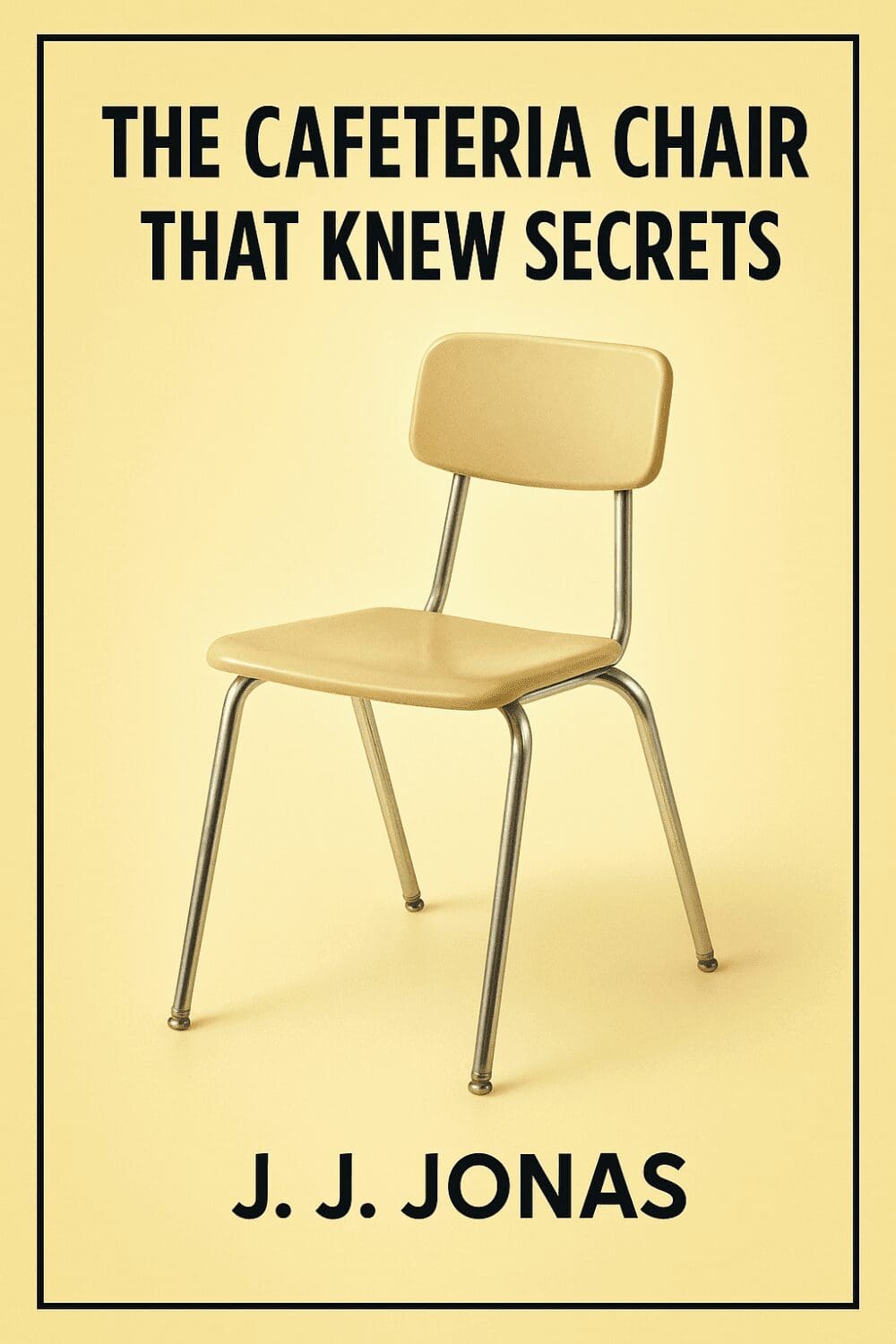Book cover with chair and author name.