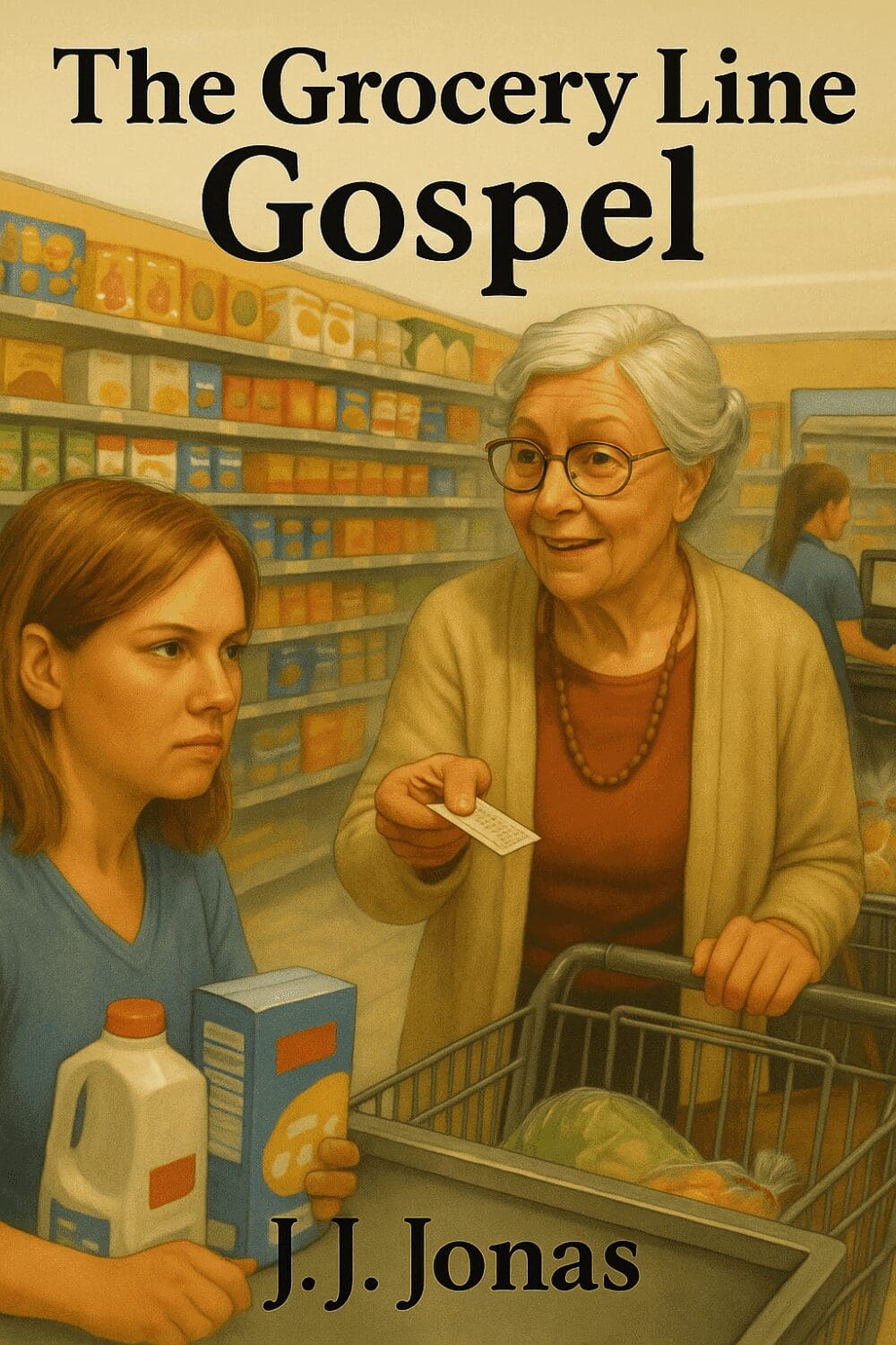 Elderly woman and young woman in grocery.